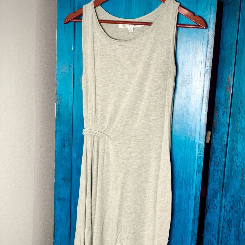 Asymmetric Jersey Midi Maxi Dress Rope Detail